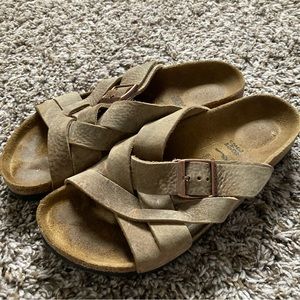 Braided Size 38 Real Leather Birkenstocks Gently Worn